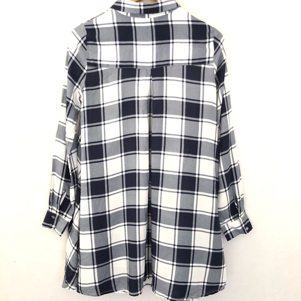 Lulu’s Weekend Game Navy Plaid Shirt Dress S - Picture 5 of 10